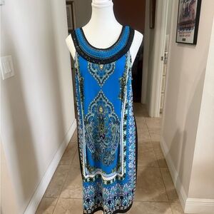 Elegant Blue Patterned Dress